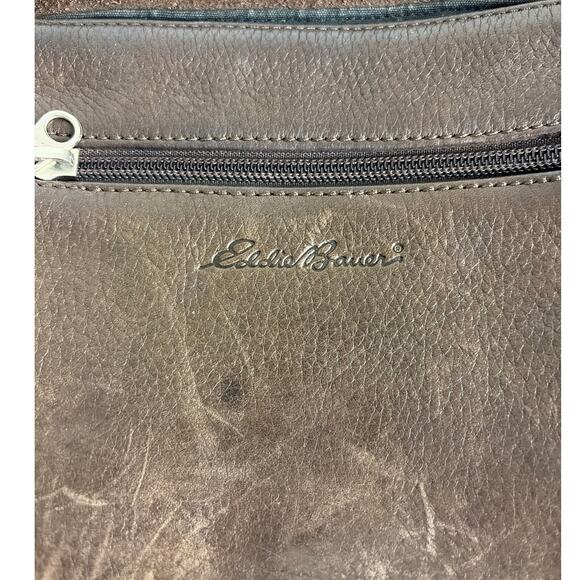 Vintage Eddie Bauer Brown Pebbled Leather Crossbody Purse - Picture 2 of 8